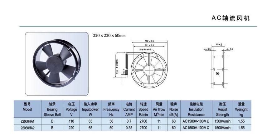 22060 軸流風(fēng)機(jī)